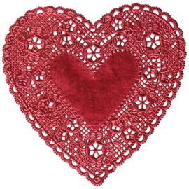 Hygloss Products Heart Doilies - 6 Inch Red Foil Doily for Crafts, Table Settings Made in USA, 18 Pack (26529)