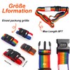 Kofferbänder,koffergurte 4 stück, kofferband auffällig, Luggage Strap with Combination Lock,
