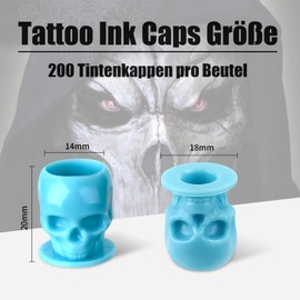 YLRONGTIAN Disposable Tattoo Ink Caps, 15 mm Tattoo Ink Cups with Stable Base and 200 Pieces Per Pack, Permanent Makeup Pigment Holder, Container Cap, Tattoo Accessories