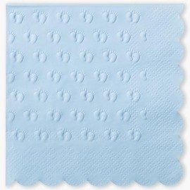 Crisky - Servilletas para baby shower para niño, paquete de 50 servilletas azules con estampado en relieve (3 capas) para decoración de baby shower, servilleta de papel desechable y no se rompen