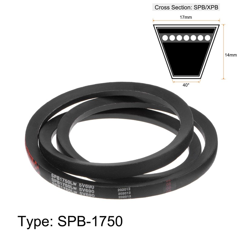 sourcing map SPB-1750 V-Belts Drive Belt 1750mm Pitch Girth 17mm