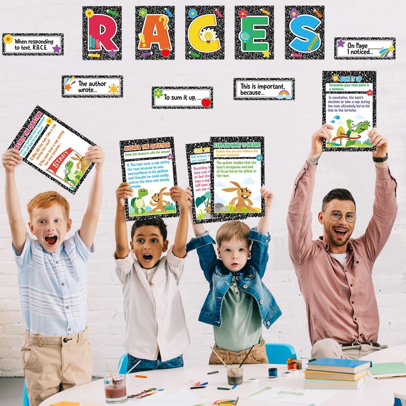 Outus 36 Pcs Races Writing Strategy Bulletin Board Poster Set