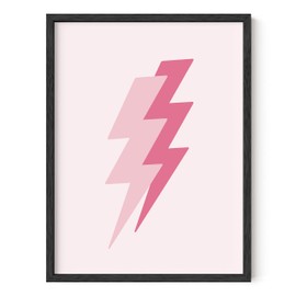 HAUS AND HUES Duo Pink Lightning Poster Lightning Bolt Poster for Trendy Pink Room Decor Aesthetic, Dorm Posters for College Girls Wall Prints Aesthetic Unframed 12” x 16”