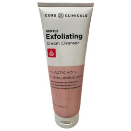 Core Clinicals Gentle Exfoliating Cream Cleanser — Lactic Acid & Hyaluronic Acid | Removes Impurities, Smooths & Hydrates | Made in USA & Cruelty Free (8 Fl Oz)