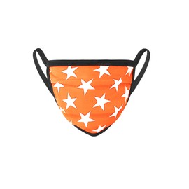 Washable Reusable Cotton Face Mask Pack of 3 Print STAR NEONBRIGHTORANGEIVORY