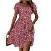 TORARY Sundress Spring Dresses for Women Summer Square Neck Flutter
