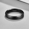 Cloyo Rings Women's Men's Black/Silver/Blue Tungsten Ring 2 mm 4