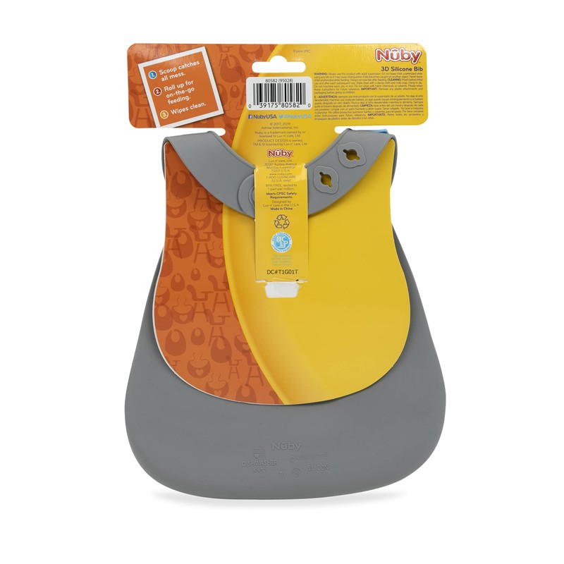 Nuby On The Go Silicone 3D Bib with Scoop to