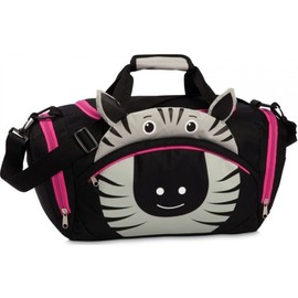 Fabrizio Kindertasche Sporttasche Reisetasche Zebra, Jungen Mädchen Kinder, schwarz, 35 x 25 x 20 cm, 19,5 Liter