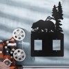 Metal Bear Light Switch Cover Moose Tree Mountain Elk Black