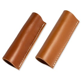 2 Pcs Full Grain Leather Handle Covers,Heat-Resistant Handle Cover for Carbon Steel Griddle and Grill Press​, Elegant and Durable