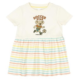 inktastic Cute Koala Soccer Star Shirt Infant Dress 6 Months Natural with Stripes 46a47