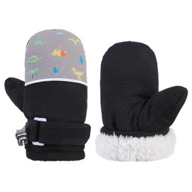 QKURT Kids Warm Gloves, Toddler Snow Mittens Fleece Lining Gloves Windproof Warm Gloves Winter Thermal Mittens