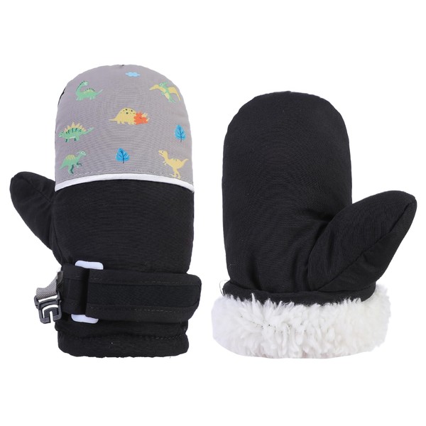 QKURT Kids Warm Gloves, Toddler Snow Mittens Fleece Lining Gloves