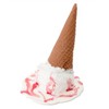 Fake Vanilla Ice Cream Cone Joke Spill with Strawberry Swirl