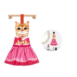 AGRIMONY Cat Funny Hand Towels for Bathroom Kitchen - Cute Decorative Fairy Tale Cat Decor Hanging Washcloths Towels Super Absorbent Soft-Valentine Housewarming Birthday Gift for Women Cat Lovers