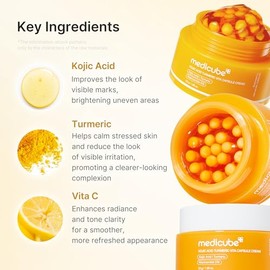 Medicube Capsule Cream with Kojic Acid & Turmeric for Uneven Skin Tone | Tone Renewal & Radiance Care for Troubled Skin | Turmeric, Kojic, Vitamin C |