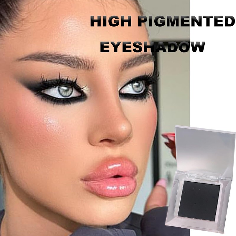 Black Eyeshadow Matte Eye Shadow, Black Pressed Fine Powder Eyeshadow,