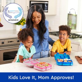 Bentgo Kids Prints Leak-Proof, 5-Compartment Bento-Style Kids Lunch Box - Ideal Portion Sizes for Ages 3-7, Durable, Drop-Proof, Dishwasher Safe, & PFAS & BPA-Free Materials (Sharks)