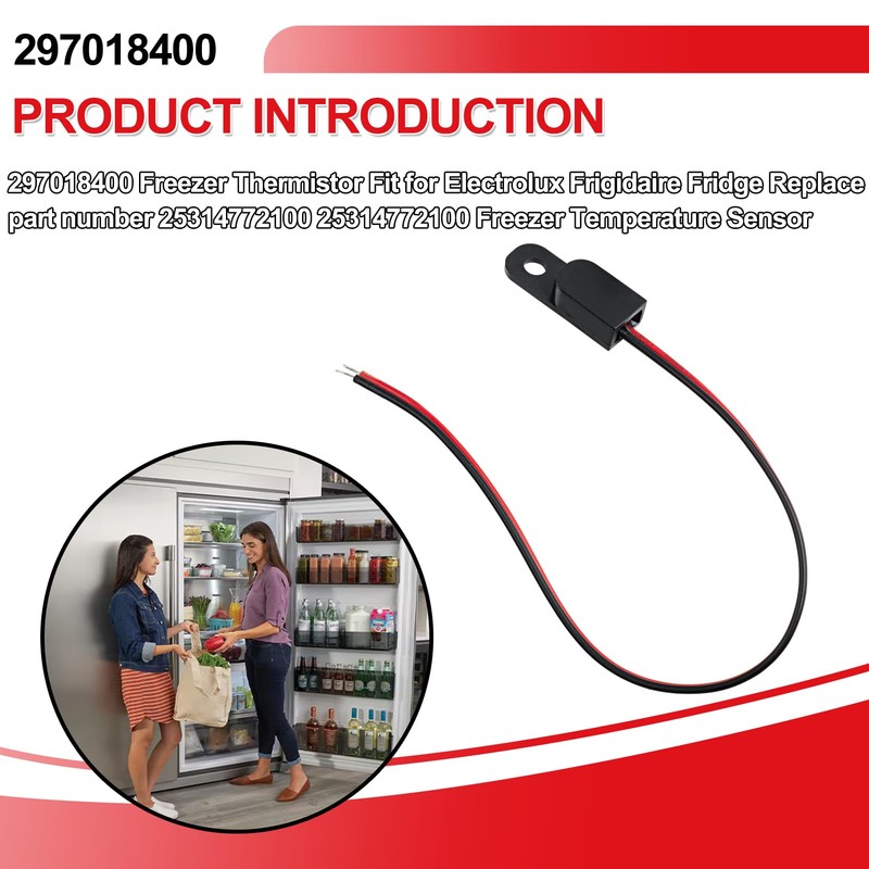 297018400 Freezer Thermistor & Sensor - Compatible with Electrolux &