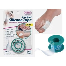 PEDIFIX SoreSpot Silicone Tape Roll Foot Blisters Corns Skin Scars 1"x1.5Yds -1-