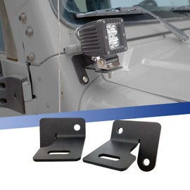 Generic Ritafc Lower Windshield Hinge Light Bracket Mount Fit for Jeep Wrangler TJ YJ 1987-2006 A-Pillar Mounting Brackets for Light Bar Black, ONE-3