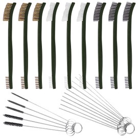 Juego de 9 cepillos de Alambre con Limpiador de carbohidratos, Juego de cepillos de Alambre FineGood para Limpieza de Detalles de automóviles, 3 cepillos de latón, 3 cepillos de Acero, 3 Kits de