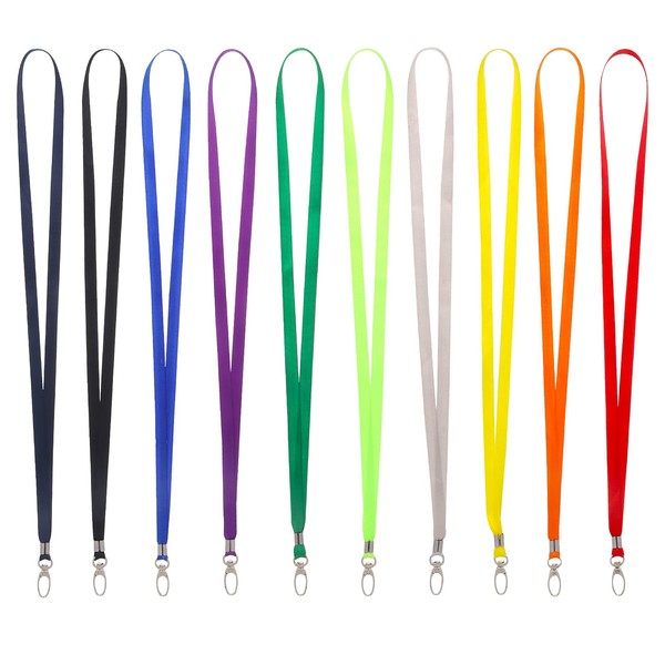 Popuppe Pack of 10 Lanyards, Nylon Lanyards, Beautiful Neck Strap,