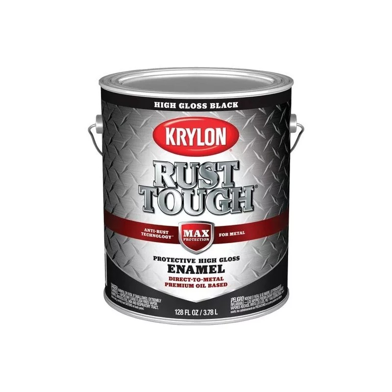 Krylon (1)-Krylon Rust Tough Oil-Based Gloss Rust Control Enamel, Black,