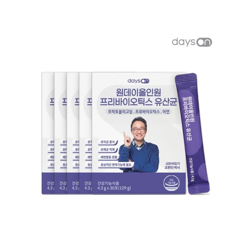 Days On 데이즈온 원데이 올인원 프리바이오틱스 유산균 5박스 Days On