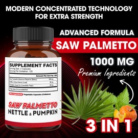 agobi Saw Palmetto Supplement with Nettle Leaf & Pumpkin - Support for Restful Mood, Hair Health, Immune System & Energy Production - 240 Veggie Capsules for 4-Month Suppply