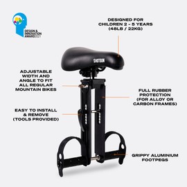 SHOTGUN Kids Bike Seat for Mountain Bikes | Front Mounted Bicycle Seats for Children 2-5 Years (up to 48 Pound) | Compatible with All Adult MTB | Easy to Install