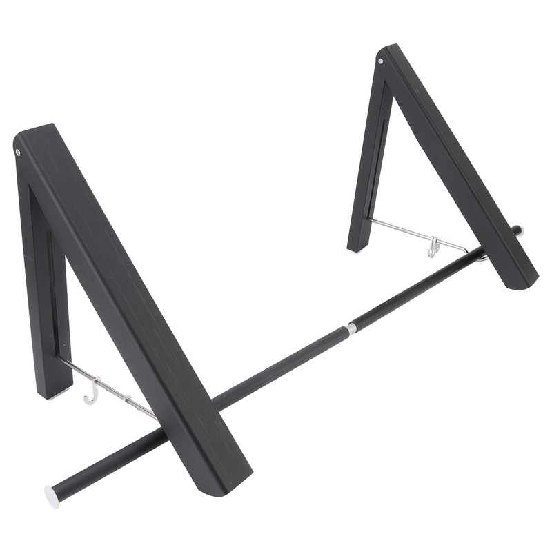 Retractable Clothes Rack Black Foldable Design Aluminium Wall Mounted Clothes