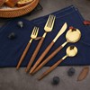 BRIIEC 20-piece Wood Silverware Set for 4, Include Knife Fork