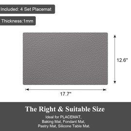 ME.FAN Silicone Placemats [17.7''x12.6''] Heat-Resistant Thicken Non-Slip Tablemats Non-Skid Table Mats Set of 4 (Black)