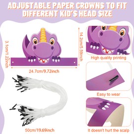 Leinuosen 32 Packs Dinosaur Party Hats Birthday Party Hats for Kids Dinosaur Party Decorations Dino Hats for Party (Cool)