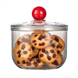 DLRDLR 30oz Plastic Cookie Jar with Airtight Lid, Clear Food Storage Container for Candy, Snacks, Pantry Organization