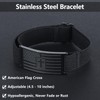 LDOWWGL Mens Bracelet - American Flag Christian Cross Bracelet with