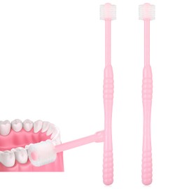 Qinyoung 2 PCS Chemotherapy Must Have Toothbrush for Sensitive Mouths Chemo Care Package for Women Comfort Items Chemo Patients Spinning Toothbrush Oral Supplies(Pink)