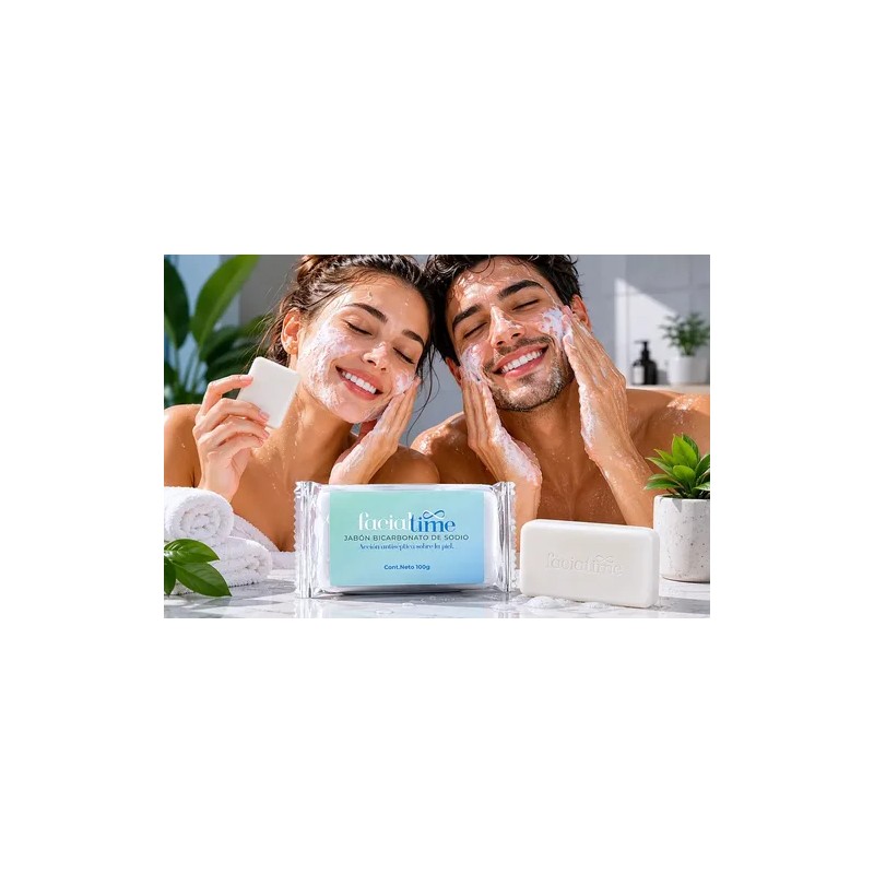 Barra Jabón Bicarbonato 100g Facial Time Limpieza Intensa