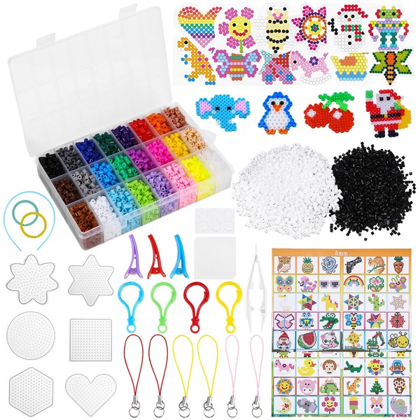 Ironing Beads Set 24 Colours, 7300 Pieces Maxi Set from