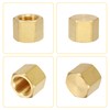sourcing map 2Pcs Brass Hex Head Plug Compression Cap Fitting