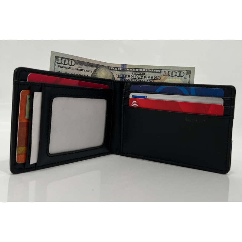 JLSW Men's Wallet with RFID Protection (Black-Black)