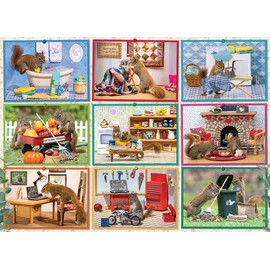 Cobble Hill 1000 Piece Puzzle - Squirrels at Home- Sample Poster Included