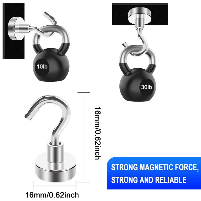 OCEUMAOA 65 Pack Strong Magnetic Hooks 30lb Magnet with Hook