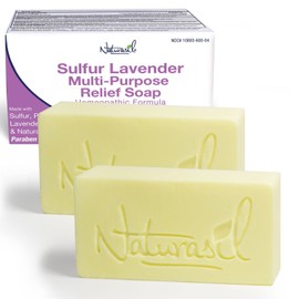 Naturasil Sulfur Lavender Soap 4oz Pack of 2 Treats Acne Warts Itching Skin Conditions