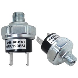 INGQI Air Pressure Switch 90-120 PSI Pressure Switch 1/8"-27 NPT Male DC 12V 24V Air Compressor Pressure Switch Air Switch 1/8 inch Thread(2 Packs)