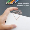 100pcs Rose Gold Paper Clips Cute Diamond Shaped Multifunctional Metal