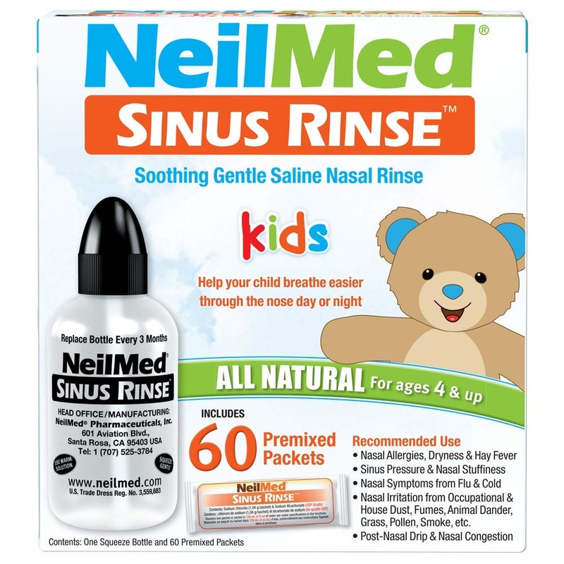 Neilmed's Sinus Rinse, Pediatric, Complete Saline Nasal Rinse Kit 60