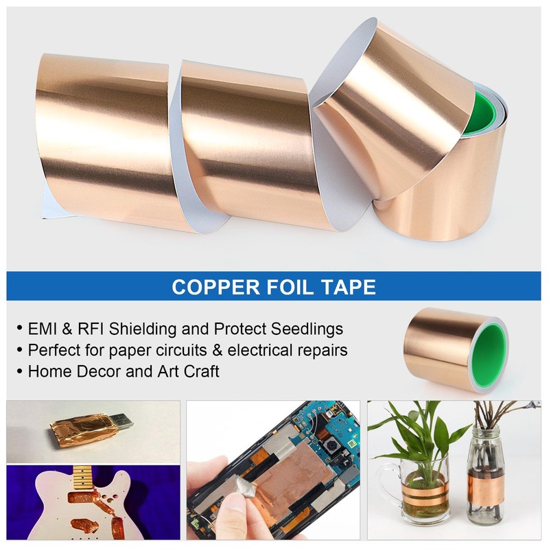 BOMEI PACK Copper Foil Tape,4 Inch x 33 Ft,Wide Roll